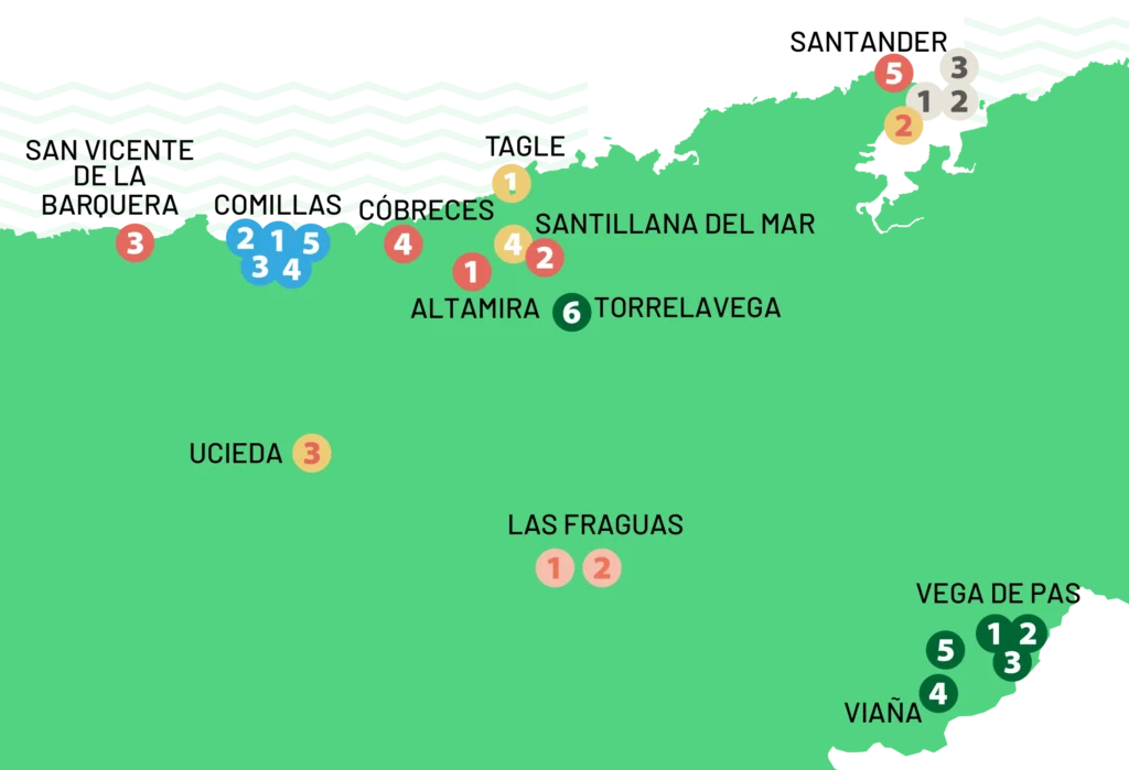Mapa rutas de cine Cantabria